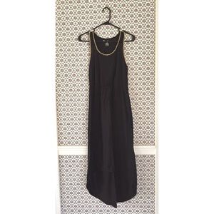 Black dress with chain accent